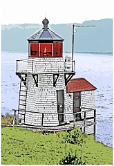 Squirrel Point Lighthouse Tower in Maine - Digital Painting